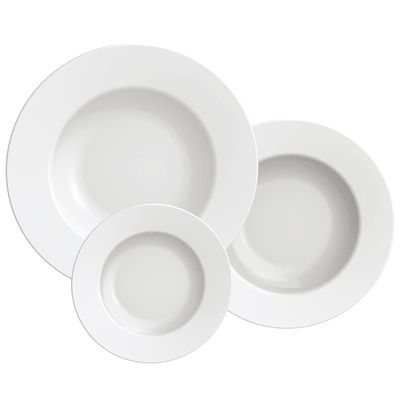 Conjunto com 12 Pratos Tramontina Maria Augusta em Porcelana - Branco