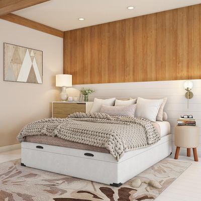 Base para Cama Box Casal Maddux com Baú (47x138x188) Branca