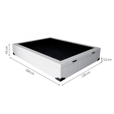 Base para Cama Box Casal Maci com Baú (47x138x188) Branca