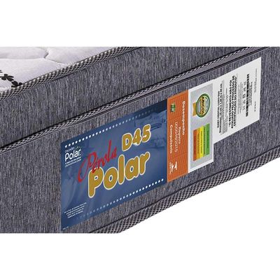Cama Box Baú Casal: Colchão Espuma Polar D45 Pérola + Base CRC Suede Clean(138x188)
