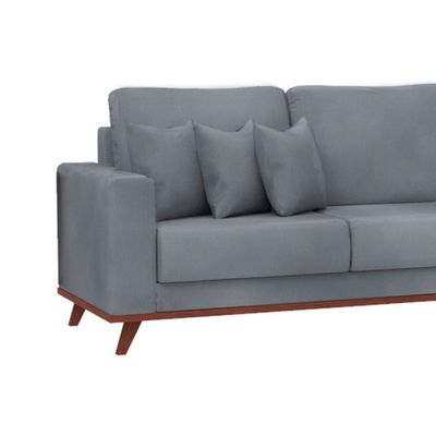 Sofá 4 Lugares Sape com Chaise Direito Veludo Cinza