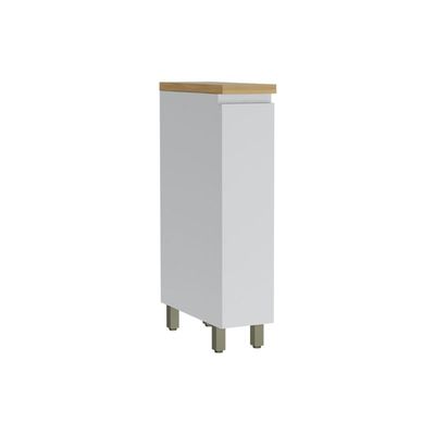Balcão de Cozinha Rainha Porta Tempero 1 Porta c/Tampo 20cm Branca/Nature - Nesher
