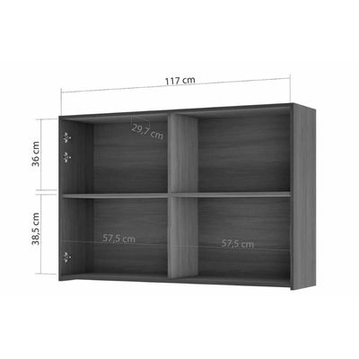 Armário Aéreo p/ Cozinha Rainha c/ 2 Portas 120 cm Nature - Nesher