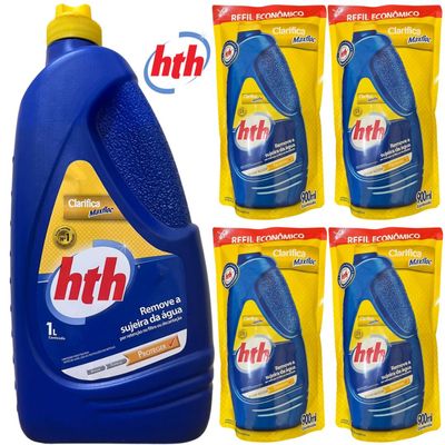 Kit 01 HTH Clarificante Maxfloc 1L + 04 Refil 900ml