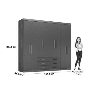 Cama Box Casal + Colchão Classic + Guarda Roupa Master 8.6 Branco