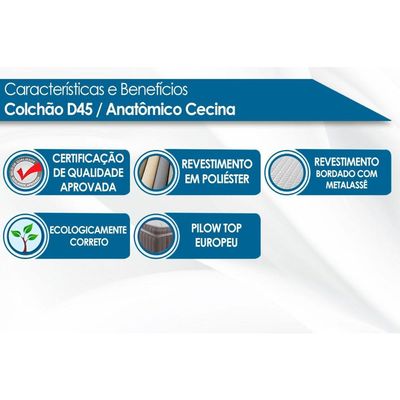 Colchão Casal D33 / EP / Anatômico Confort Ultra Firme Euro Pillow Brown (138x188x17) - Paropas