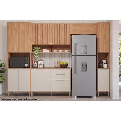 Módulo Cozinha MGM Divina Paneleiro c/ 4 Portas e 1 Nicho p/ Forno 70 cm Cinamomo/Off White-MGM