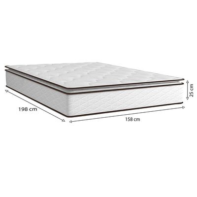 Colchão Queen Size Umaflex New Itália com Molas Ensacadas e Pillow Top D26 - 25x158x198cm - Branco/Marrom