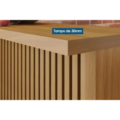 Bancada Ilha Cozinha Painel Canelado 120cm Nature - Nesher