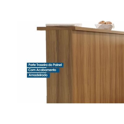 Bancada Ilha Cozinha Painel Canelado 120cm Nature - Nesher