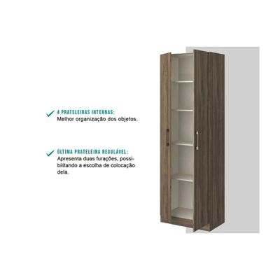 Armário Multiuso Sala 626 c/ 2 Portas Branco - Carraro