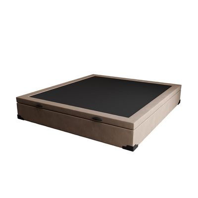 Base para Cama Box Casal Mabel com Baú Suede (47x138x188) Bege