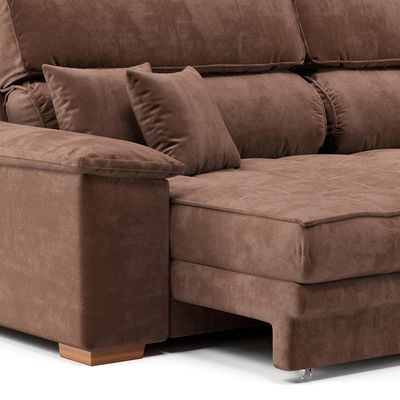 Sofá 3 Lugares Retrátil e Reclinável Lupin Velosuede Marrom