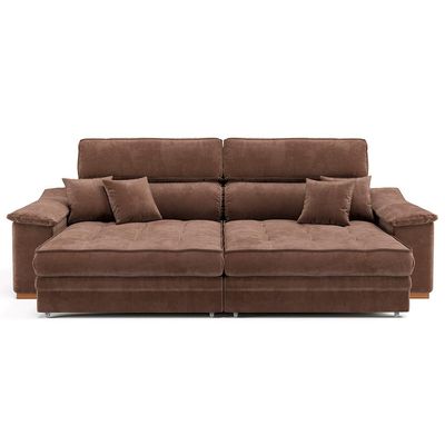 Sofá 3 Lugares Retrátil e Reclinável Lupin Velosuede Marrom