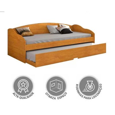 Sofá Cama Solteiro Funny III c/ Auxiliar Branco - Conquista