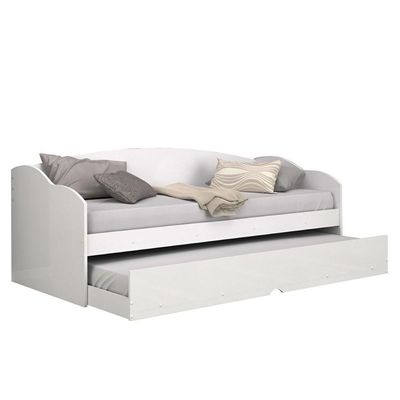 Sofá Cama Solteiro Funny III c/ Auxiliar Branco - Conquista
