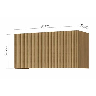 Armário Aéreo p/ Cozinha Rainha 1 Porta Basculante 80 cm Nature - Nesher