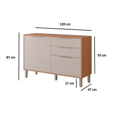 Balcão de Cozinha Modulado c/ Tampo Divina c/ 2 Portas e 2 Gavetas 120 cm Cinamomo/Off White - MGM