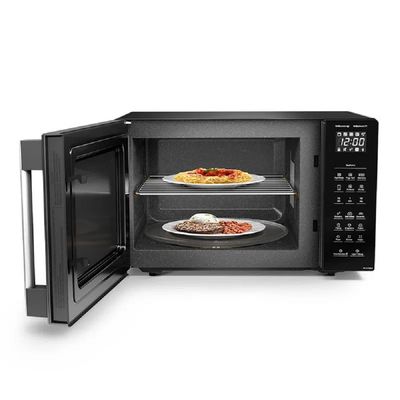 Micro-ondas Panasonic de Bancada Tecnologia Dupla Refeição Preto 30L 110V NN-GT68LBRUN