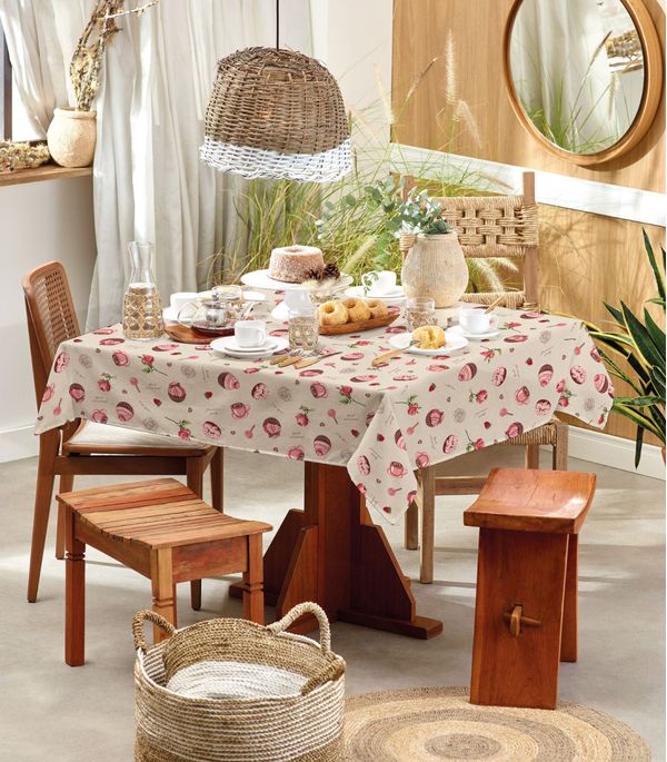 Toalha De Mesa Quadrada Basic 4 Lugares Teka Bege UN / Bege