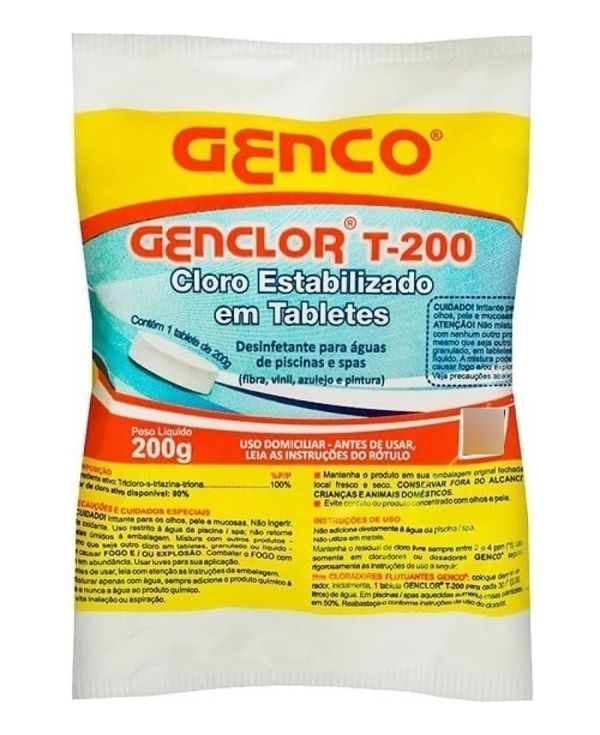 Pastilha Tabletes Cloro Estabilizado Genclor T-200 Genco
