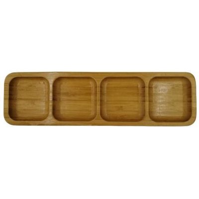 Petisqueira Retangular em Bambu 4 Espaços Dolce Home