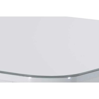Mesa p/ Cozinha Berlim c/ Tampo 120x80cm Madeirado Vidro Canto Curvo - Imbuia/Off White - Rufato