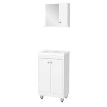 Gabinete Banheiro Com Cuba E Espelheira 45cm Branco