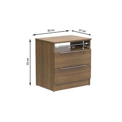 Mesa de Cabeceira Rustic com 2 Gavetas Madesa