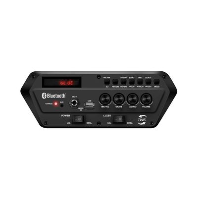 Caixa Amplificada Connect Lights Mondial Bivolt 400W RMS Preto/Vermelho - CM-400 UNICA