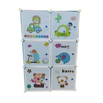 Guarda Roupa Infantil Portatil Armario Modular Organizador Brinquedos Sapateira Com 6 Portas