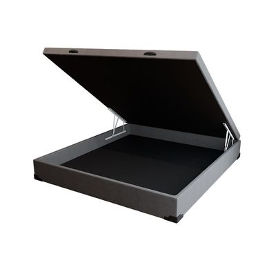 Base para Cama Box Casal Martin Premium com Baú Linho (47x138x188 cm) Cinza