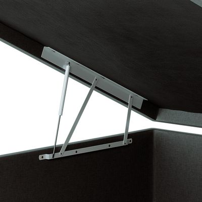 Base para Cama Box Casal Martin Premium com Baú Linho (47x138x188 cm) Cinza
