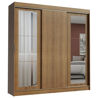 Guarda Roupa Casal Kansas 3 Portas com Espelhos Madesa