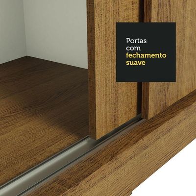 Guarda Roupa Casal Kansas 3 Portas com Espelhos Madesa