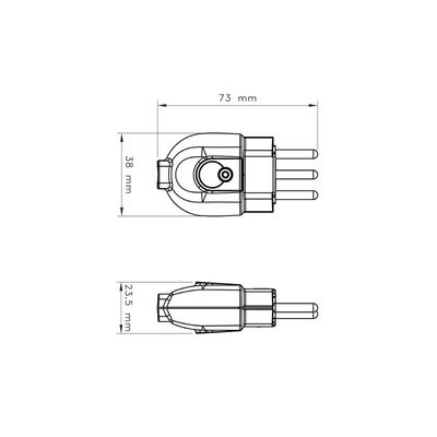 Plugue Macho 2P+T 10 A 250 V Tramontina Preto