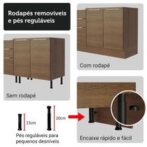 Kit Balcão + Cristaleira 70cm Rustic Stella Madesa 01 Rustic