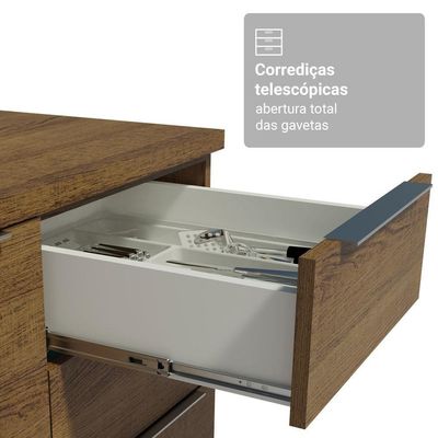 Kit Balcão + Cristaleira 70cm Rustic Stella Madesa 01 Rustic