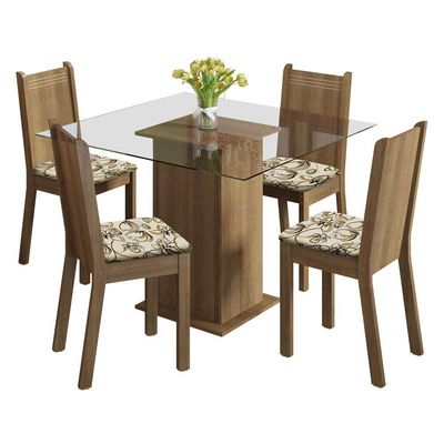 Conjunto Sala de Jantar Magda com 4 Cadeiras Madesa