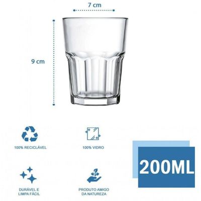 Jogo de 6 Copos de Suco e Água Bristol Vidro - Nadir