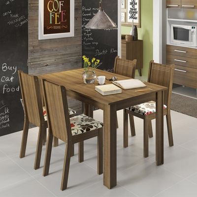 Conjunto Sala de Jantar Rosie 4 Cadeiras Madesa