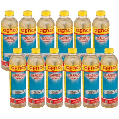Kit 12 Und Clarificante Spa Piscina Genfloc 1 Lt Genco