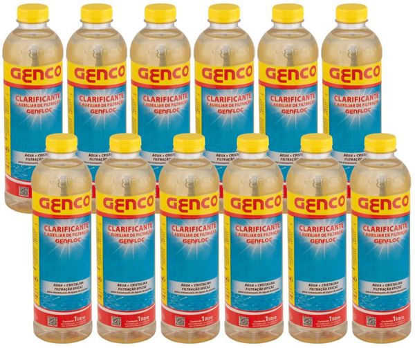 Kit 12 Und Clarificante Spa Piscina Genfloc 1 Lt Genco