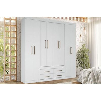 Guarda Roupa 8 Portas e 4 Gavetas Nápoles Branco - Santos Andirá