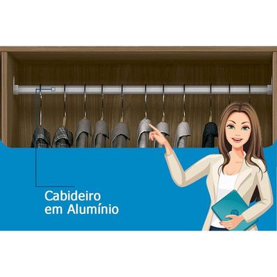 Guarda Roupa Casal 8 Portas e 4 Gavetas Nápoles Branco - Santos Andirá