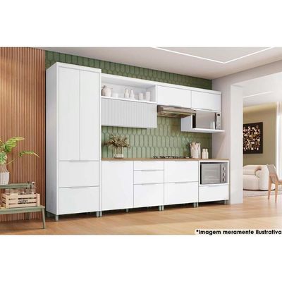 Paneleiro de Cozinha Marquesa 2 Portas e 2 Gavetas 70cm Branca - Nesher
