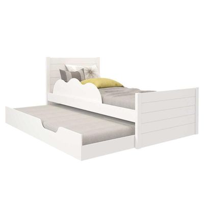 Cama Solteiro Elza c/Auxiliar Branco - Cimol