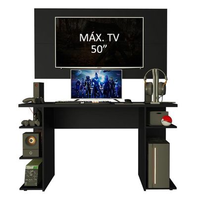 Mesa Gamer e Painel para TV até 50 Polegadas Preto Madesa