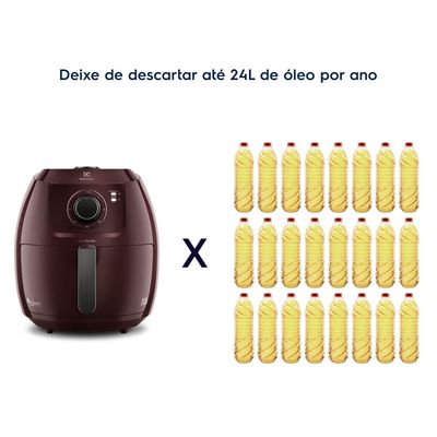 Air Fryer Electrolux por Rita Lobo 6,5L Vermelha Escura Family Efficient 1700W (EAF51) 127V