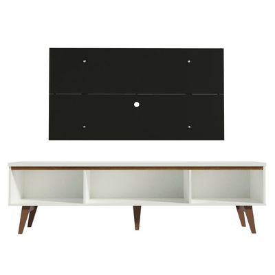 Rack e Painel para TV até 55" Branco/Preto Reims Madesa